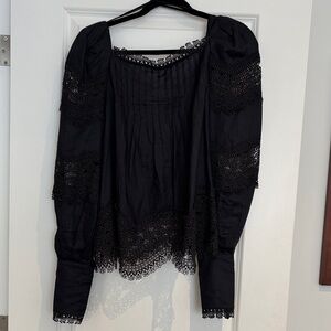 & Other Stories Black Lace Blouse